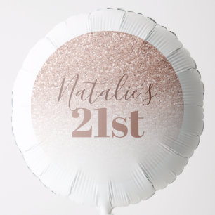 Pink Rose Gold Ombre 21st Birthday Balloon
