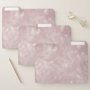 Pink Rose Gold Palms Luxury Shiny Tropical Glam File Folder