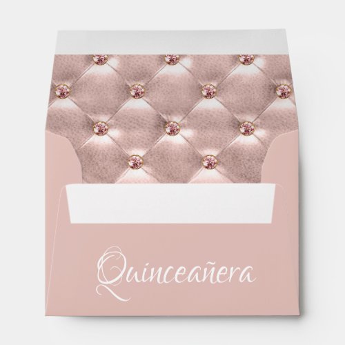 Pink Rose Gold Paris Quinceaera Celebration Envelope