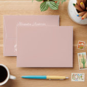 Pink Rose Gold Paris Quinceañera Celebration Envelope (Desk)