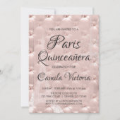 Pink Rose Gold Paris Quinceañera Celebration Invitation (Front)