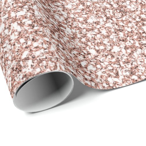 Pink Rose Gold Peach Blush Glitter Girly Makeup Wrapping Paper