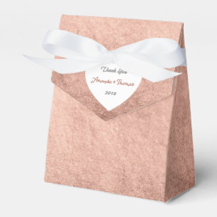 Pink Rose Gold Powder Heart Birthday Wedding Favor Boxes