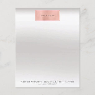 Pink Rose Gold Powder Metallic Stylist Letter Head Flyer