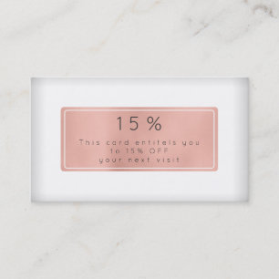 Pink Rose Gold Powder White Discount Beauty Salon Card
