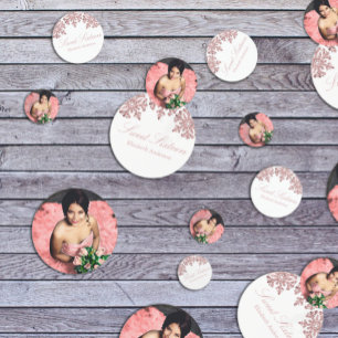 Pink Rose Gold Snowflake Winter Sweet 16 Confetti