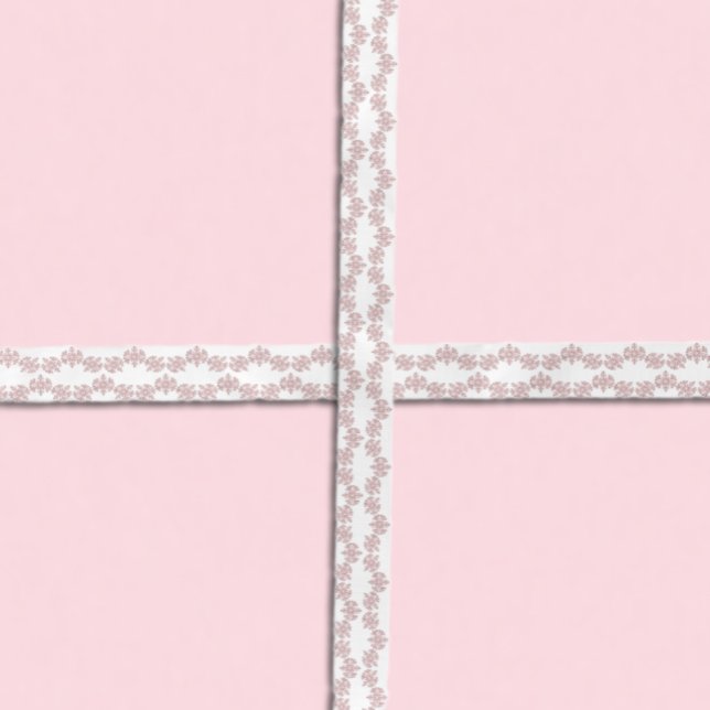 Pink Rose Gold Snowflake Winter Sweet 16 Satin Ribbon (Creator Uploaded)