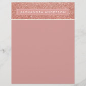 Pink Rose Gold Sparkle Glitter Girly Monogram (Front)