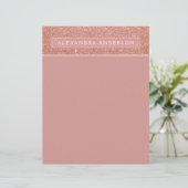 Pink Rose Gold Sparkle Glitter Girly Monogram (Standing Front)