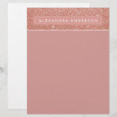 Pink Rose Gold Sparkle Glitter Girly Monogram (Front/Back)