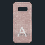 Pink Rose Gold Sparkle Modern Monogram Name Uncommon Samsung Galaxy S8 Case<br><div class="desc">Pink Rose Gold Sparkle Modern Monogram Name Case. This case can be customized to include your initial and first name.</div>