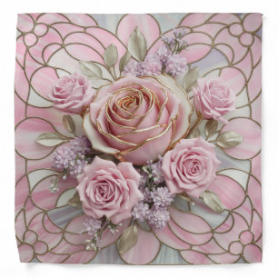 Pink Rose Gold Stained Glass Bandana