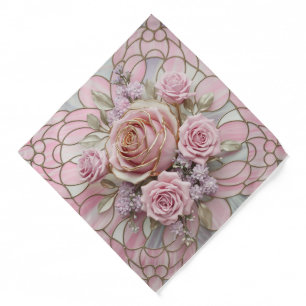 Pink Rose Gold Stained Glass Bandana