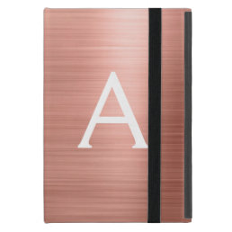 Pink Rose Gold Stainless Steel Monogram Case For iPad Mini