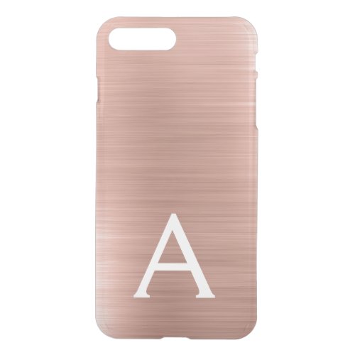 Pink Rose Gold Stainless Steel Monogram iPhone 8 Plus7 Plus Case