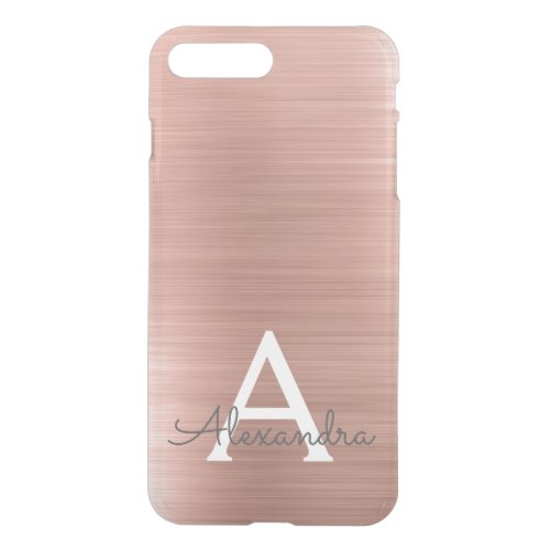 Pink Rose Gold Stainless Steel Monogram iPhone 8 Plus7 Plus Case