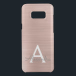 Pink Rose Gold Stainless Steel Monogram Uncommon Samsung Galaxy S8  Case<br><div class="desc">Pink Rose Gold Faux Stainless Steel Elegant Monogram Case. This case can be customized to include your initial and first name.</div>