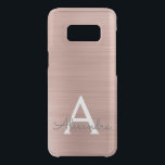 Pink Rose Gold Stainless Steel Monogram Uncommon Samsung Galaxy S8 Case<br><div class="desc">Pink Rose Gold Faux Stainless Steel Elegant Monogram Case. This case can be customized to include your initial and first name.</div>