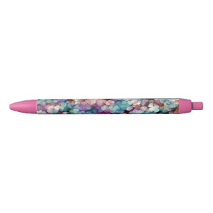 Pink Rose Gold Teal Mosaic Millefiori Flowers Pen