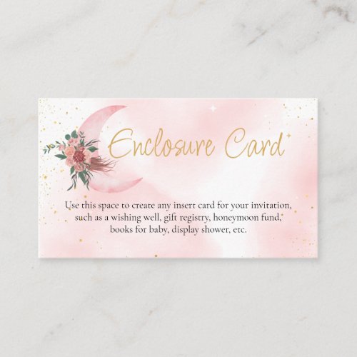 Pink rose gold We are over the Moon Enclosure Card