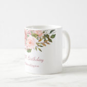 Pink Rose Gold Womans 80th Birthday Party Gift Coffee Mug (Front Right)
