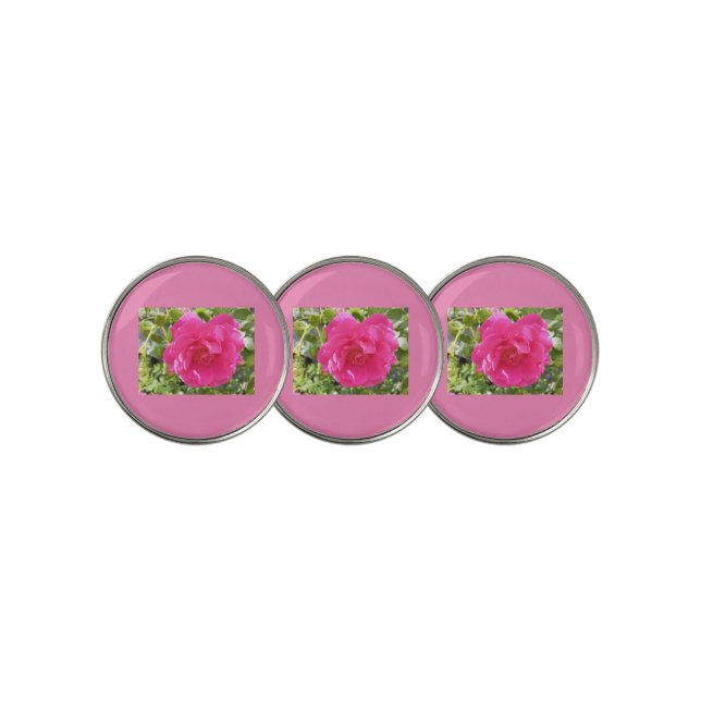 Pink Rose Golf Ball Marker (3 Up)