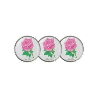 Pink Rose Golf Ball Markers