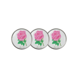 Pink Rose Golf Ball Markers