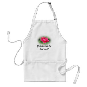 pink rose, grandma is the best cook adult apron