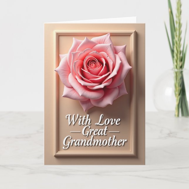 Pink Rose Grandmother Card (Front)
