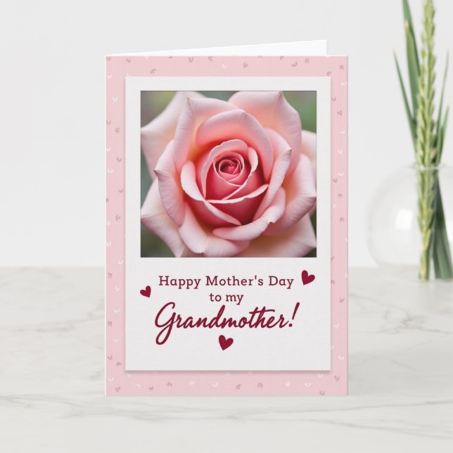 Pink Rose Grandmothers Day Card (Front)