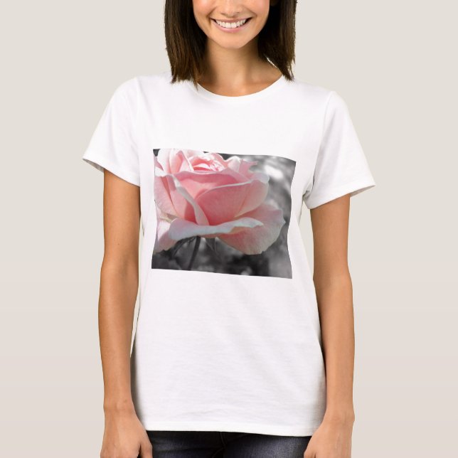 Pink Rose Gray T-Shirt (Front)