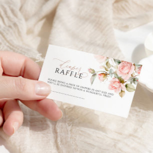 Pink Rose & Greenery Diaper Raffle Ticket  Enclosure Card