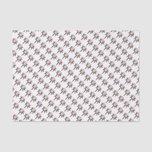 Pink Rose Groom Wedding Boutonniere Flower Tissue Paper (Front)