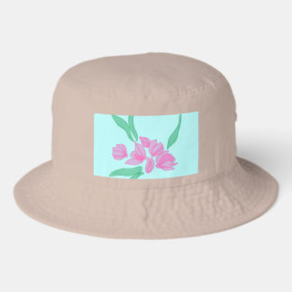 Pink rose hand-drawn art design bucket hat