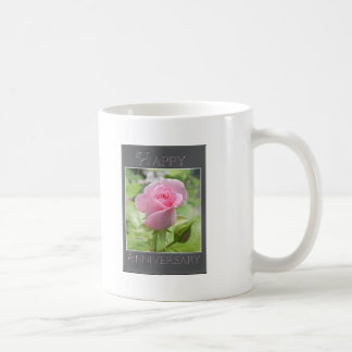 Pink Rose: Happy Anniversary Coffee Mug