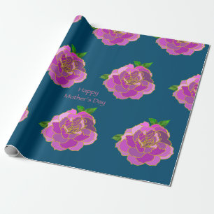 Pink Rose Happy Mother’s Day Wrapping Paper