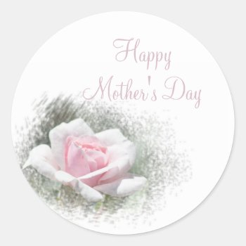 Pink Rose Happy Mother's Day Sticker Set by bluerabbit at Zazzle