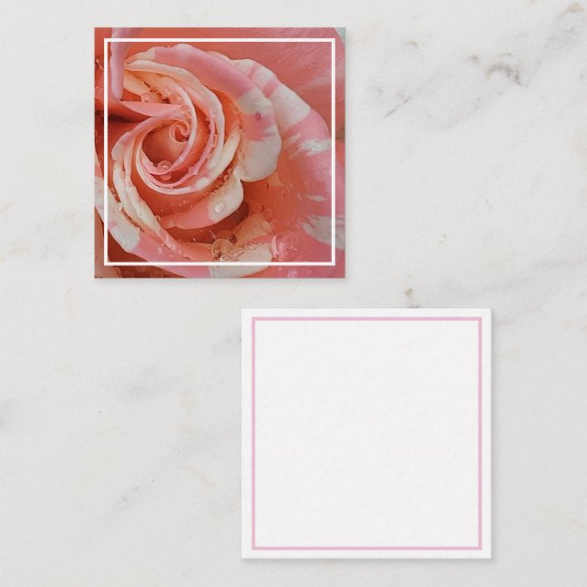 Pink rose heart Enclosure Card (Front/Back)