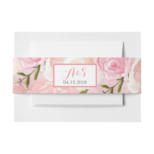 pink rose hydrangea Floral belly band (Front Example)
