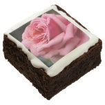 Pink Rose I Pretty Floral Photography Chocolate Brownie