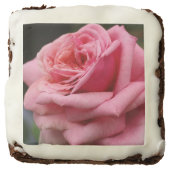 Pink Rose I Pretty Floral Photography Chocolate Brownie (Front)