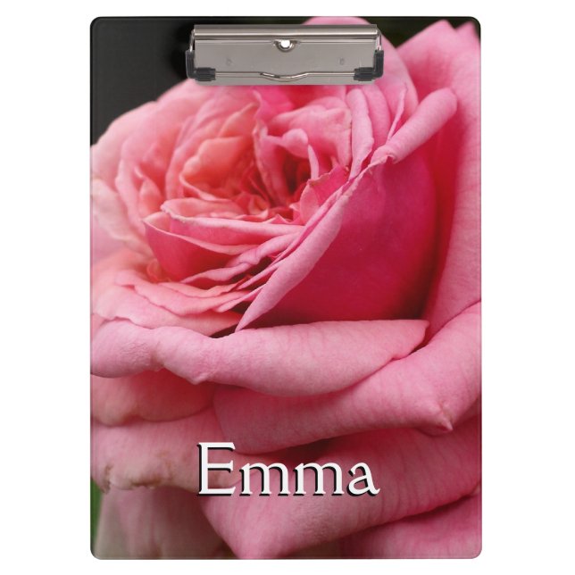 Pink Rose I Pretty Floral Photography Clipboard (Front)