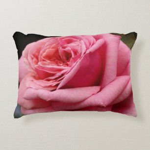 Pink Rose I Pretty Floral Photography Decorative Pillow