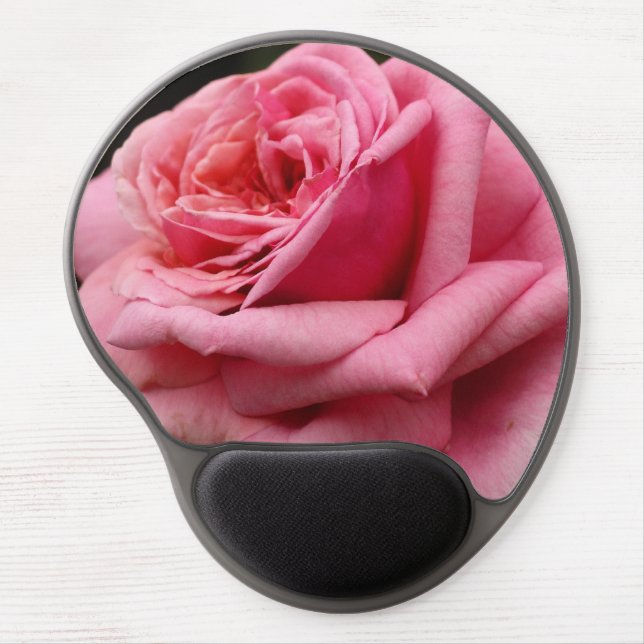 Pink Rose I Pretty Floral Photography Gel Mouse Pad (Front)