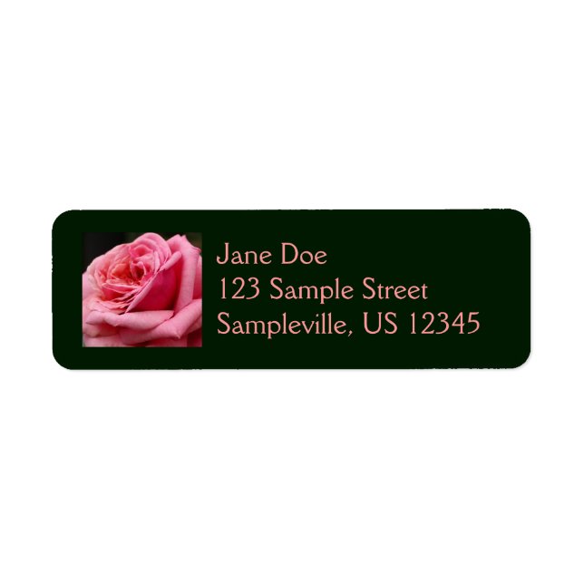 Pink Rose I Pretty Floral Photography Label (Front)