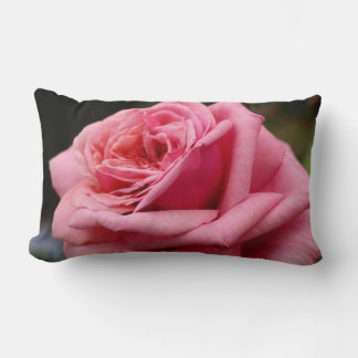 Pink Rose I Pretty Floral Photography Lumbar Pillow