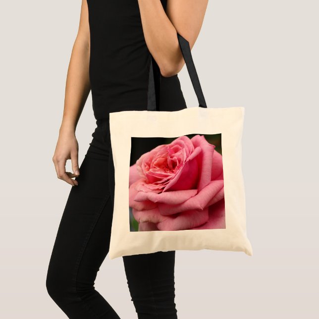Pink Rose I Pretty Floral Photography Tote Bag (Front (Product))