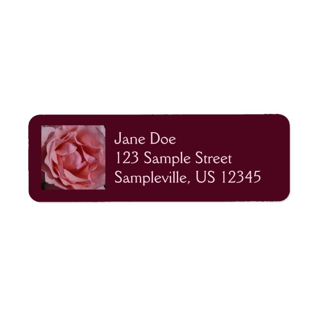 Pink Rose II Pretty Floral Label (Front)
