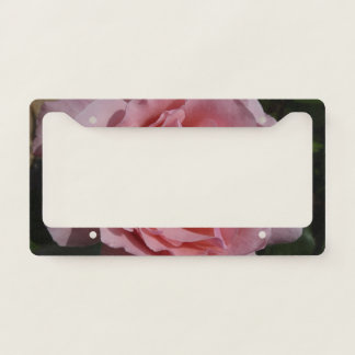 Pink Rose II Pretty Floral License Plate Frame